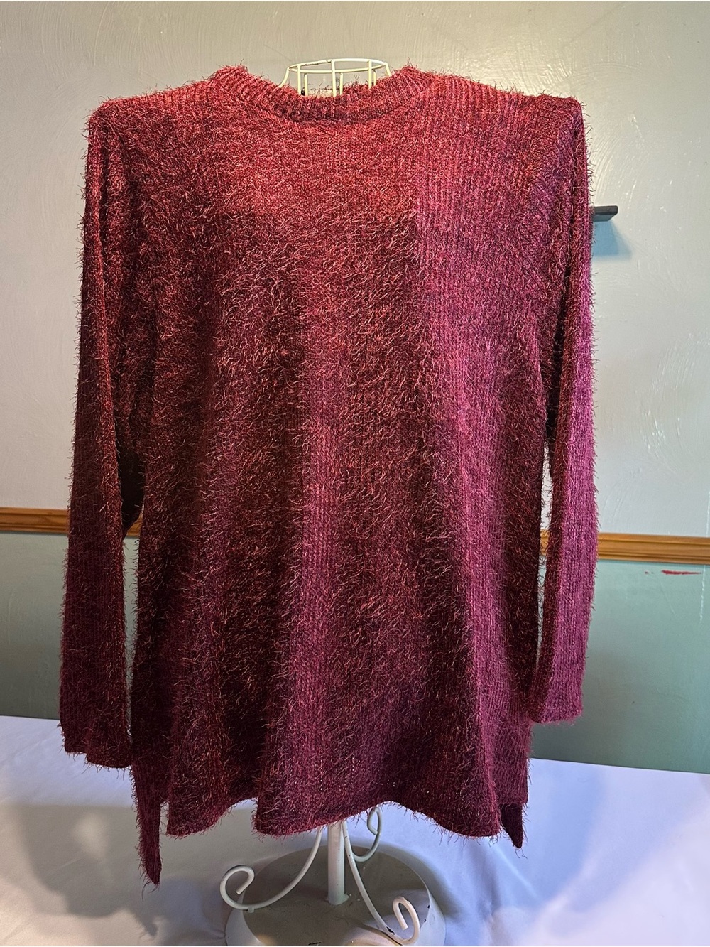 Lane Bryant Plush Knit Sweater - Wine